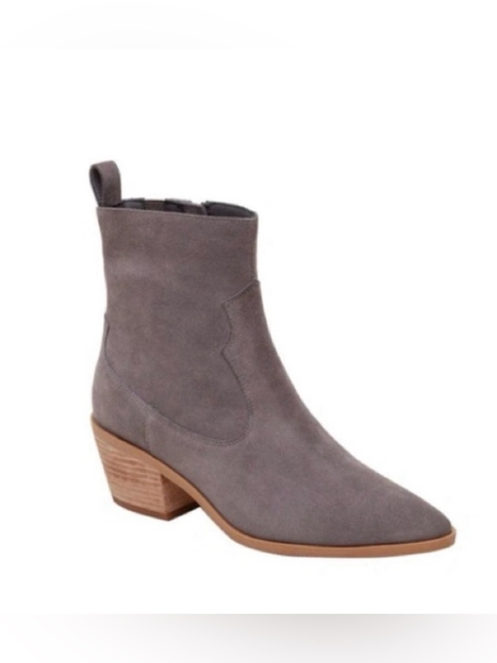 Lisa Vicky NWOT Steady Suede Leather Western Ankle Boot Stone Block Heel Size 7